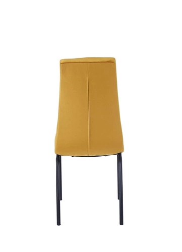 Krzesło do jadalni Ezara Velvet żółte tapicerowane welurowe nowoczesne na czarnych nogach Intesi