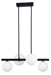 Lampa wisząca Kama lampa wisząca czarny+złoty 4x28W G9 klosz biały