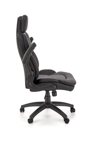 Fotel biurowy ergonomiczny Leiremy Intesi czarny szary obrotowy z podłokietnikami do biura