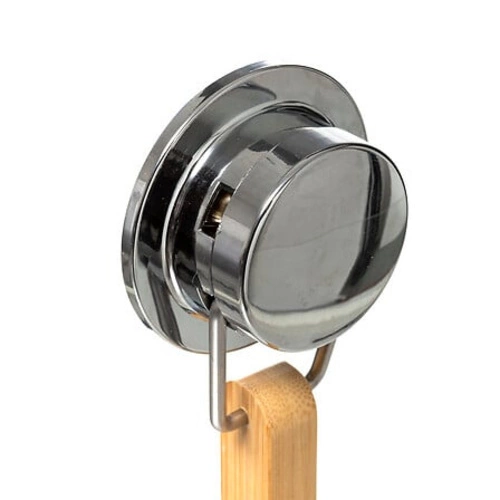 Haczyk ścienny łazienkowy Venterra bambusowy z metalem na przyssawkę boho 5five