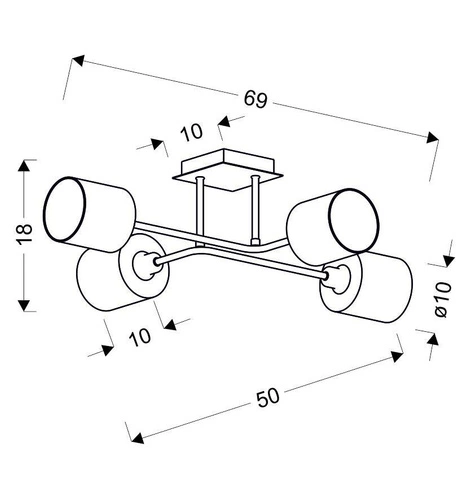 Lampa wisząca Sax 4x40W E14 satyna