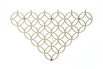 Złoty nowoczesny wieszak ścienny Holo M POLYHEDRA do przedpokoju ze stali 55 cm