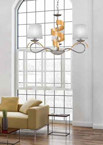 Lampa wisząca Denis 3x40W E14 chrom/złoty