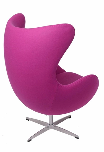 Fotel uszak Jajo fioletowy kaszmir obrotowy bujany do salonu i biura nowoczesny D2.DESIGN