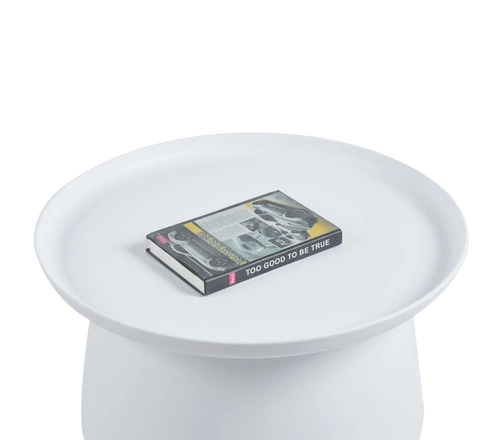 Stolik kawowy Xena okrągły biały 70 cm nowoczesny skandynawski do salonu Intesi