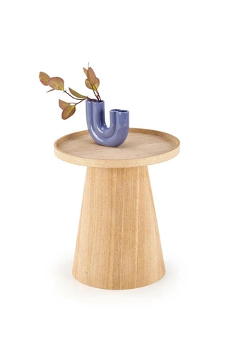 Stolik kawowy okrągły Rixten 45 cm drewniany nowoczesny do salonu styl skandynawski