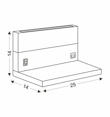 Kinkiet Anet lampa drewniany+biały z półką 2x4W LED 4000K