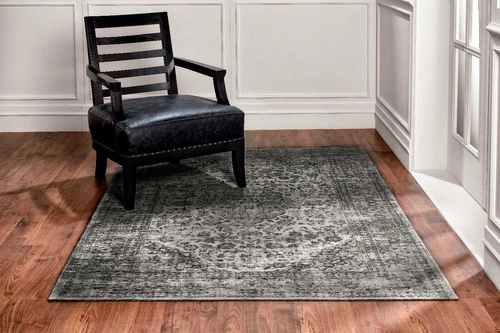 Dywan do salonu Sedef Carpet Decor Magic Home szary retro 160x230 łatwoczyszczący prostokątny