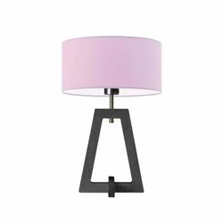 Lampka nocna do sypialni glamour Clio fioletowa z abażurem drewniana LYSNE personalizowana