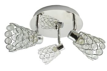 Plafon glamour Glossy plafon kryształowy srebrny nowoczesny do salonu CANDELLUX 30 cm