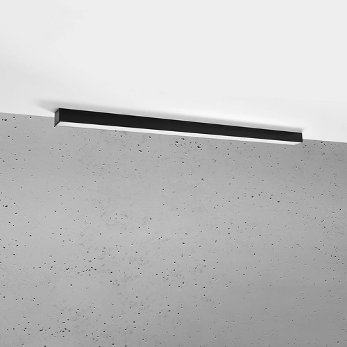 Plafon sufitowy LED Pinne 117 cm czarny nowoczesny do salonu, kuchni i przedpokoju