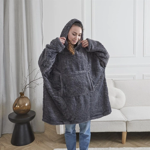 Bluza / snuddie z syntetycznego futerka szara