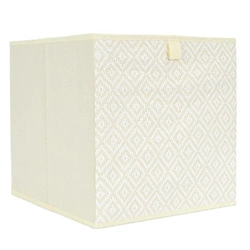 Intesi Braid beżowe pudełko materiałowe 30x30 do regału składane dekoracyjne