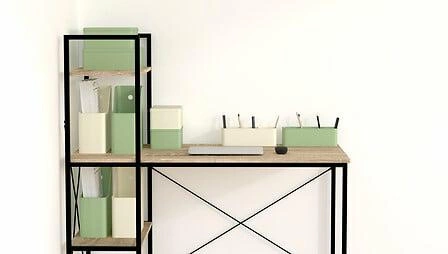 Organizer na biurko Deskolor szary metalowy