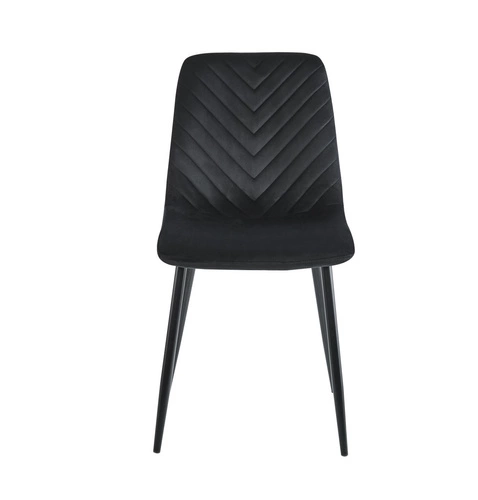 Krzesło do jadalni Herman Velvet czarne tapicerowane welurowe nowoczesne Intesi na metalowych nogach