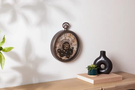 Zegar ścienny vintage okrągły Atmosphera Awa 27 cm miedziany do salonu