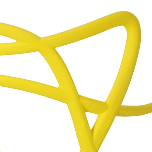 Krzesło Lexi żółte inspirowane Master chair do jadalni nowoczesne sztaplowane z podłokietnikami