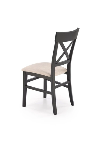 Krzesło do jadalni Tutti Intesi czarne drewniane tapicerowane nowoczesne do kuchni i salonu