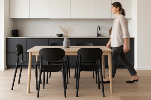 Krzesło ogrodowe Plasta czarne 5five simply smart z polipropylenu łatwe w czyszczeniu sztaplowane