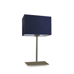 Lampka nocna AMALFI granatowa z abażurem nowoczesna do sypialni na stolik LYSNE 40 cm