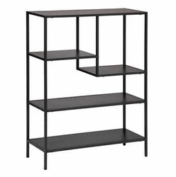 Regał na książki Gota czarny metalowy 5 półek nowoczesny do salonu i biura Atmosphera