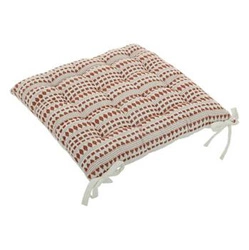 Poduszka na krzesło kwadratowa Micah terracotta do jadalni bawełniana Atmosphera