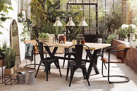 Krzesło metalowe Paris Edge czarne loftowe do jadalni, kuchni i salonu Atmosphera