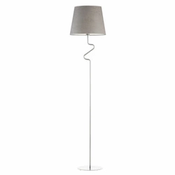 Lampa podłogowa do salonu FOGO szara welurowa nowoczesna glamour z abażurem Lysne 174 cm