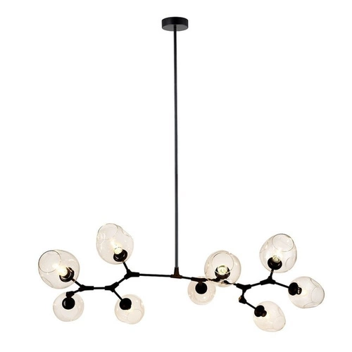 Lampa wisząca MODERN ORCHID-9 czarna szklana do salonu i jadalni 150 cm
