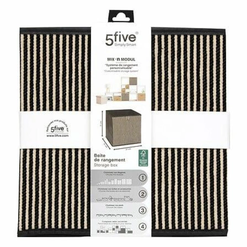 Pudełko materiałowe do regału Cotty czarne 31x31x31 idealne do garderoby i na zabawki 5five