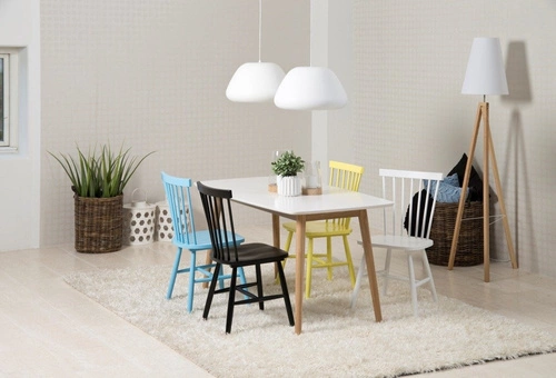 Stół do jadalni Nagano M White skandynawski biały blat drewniany nowoczesny 150x80 cm