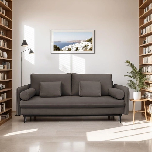 Sofa Diana z funkcją spania brązowy ciemny Louis 666