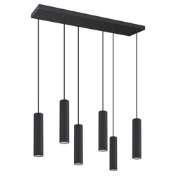 Lampa wisząca LED IVAR 6 czarna do salonu i nad stół 80 cm