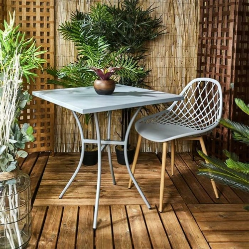 Krzesło do jadalni Malaga szare ciemne z tworzywa w stylu boho i skandynawskim Intesi