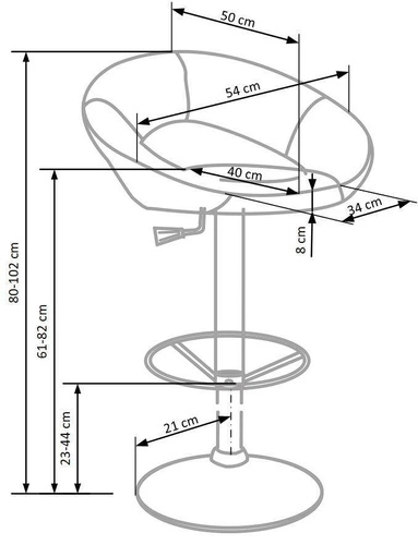 Hoker Nang czarny obrotowy regulowany z oparciem do kuchni nowoczesny ekoskóra Intesi