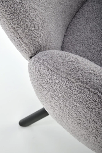 Krzesło tapicerowane Paulett Intesi obrotowe z podłokietnikami szare do salonu i jadalni