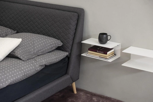 Półka ścienna Joliet S biała metalowa na książki do salonu i sypialni Actona 35 cm