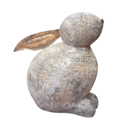 Intesi figurka wielkanocna siedzący królik szary 41cm dekoracja do salonu na stół