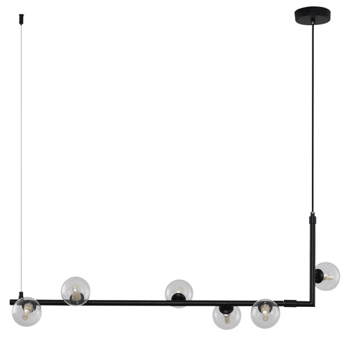 Lampa wisząca SIMPLY czarna 90 cm nowoczesna 6-punktowa do salonu i nad wyspę