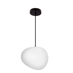 Lampa wisząca STONES czarny 25cm 1x40W E27 klosz biały