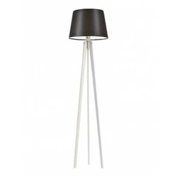 Lampa podłogowa CURACAO abażur brązowy stelaż biały
