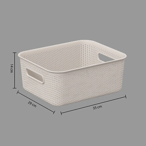 Kosz do przechowywania Grochy beżowy 11l plastikowy z uchwytami 5five simply smart