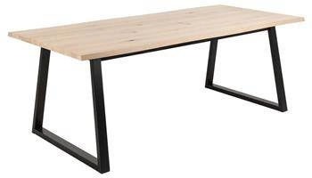 Stół do jadalni Malika 220x100 cm nowoczesny dąb bielony z czarnymi nogami Actona