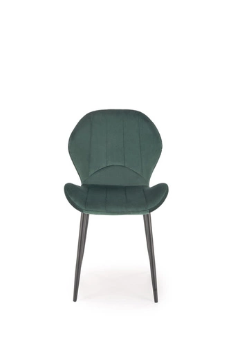 Krzesło tapicerowane Griviza Velvet ciemnozielone do jadalni nowoczesne welurowe Intesi