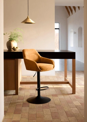 Hoker Avola pomarańczowy tapicerowany regulowany z podłokietnikami