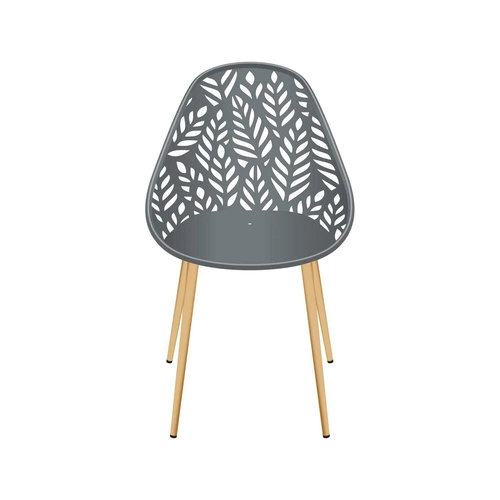 Krzesło do jadalni Lucena Intesi szare nowoczesne z tworzywa na stalowych nogach do kuchni