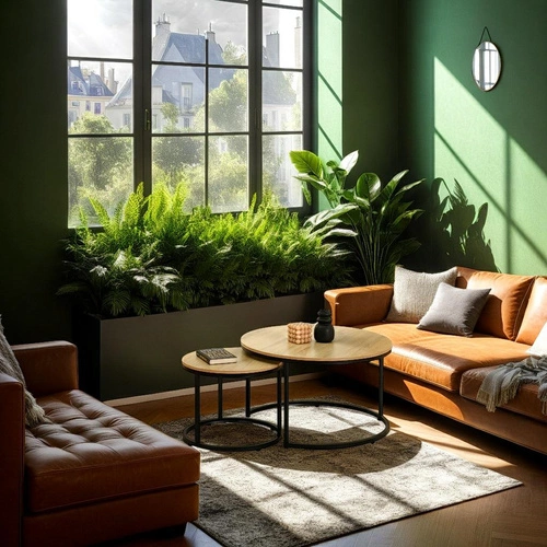 Zestaw 2 okrągłych stolików kawowych Ruth 2w1 do salonu, drewnianych, industrialnych Intesi