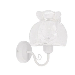 Kinkiet ścienny ROSSINI biały klasyczny z abażurem do sypialni i salonu CANDELLUX