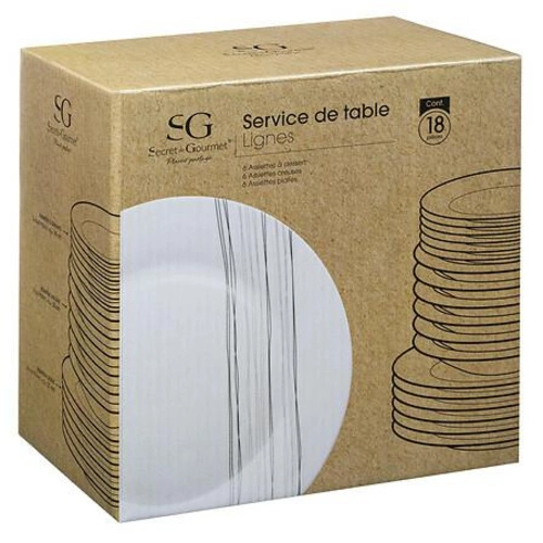 Zastawa stołowa Lines 18-częściowa biała