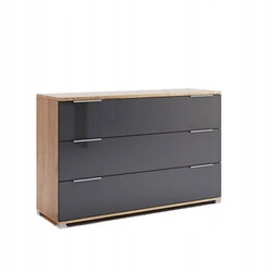 Komoda Lana 100 cm dąb craft szary nowoczesna z szufladami do salonu Intesi